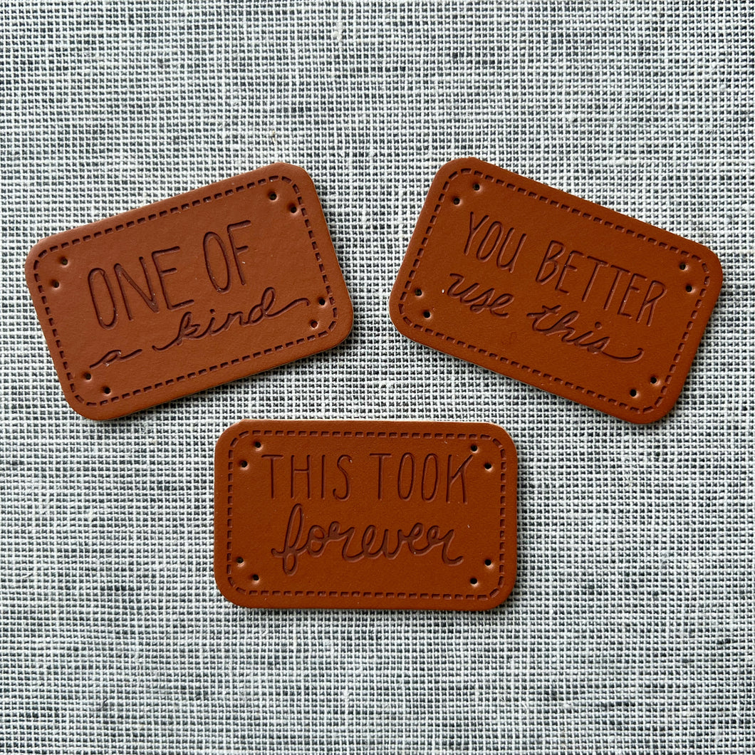 Faux Leather Project Labels